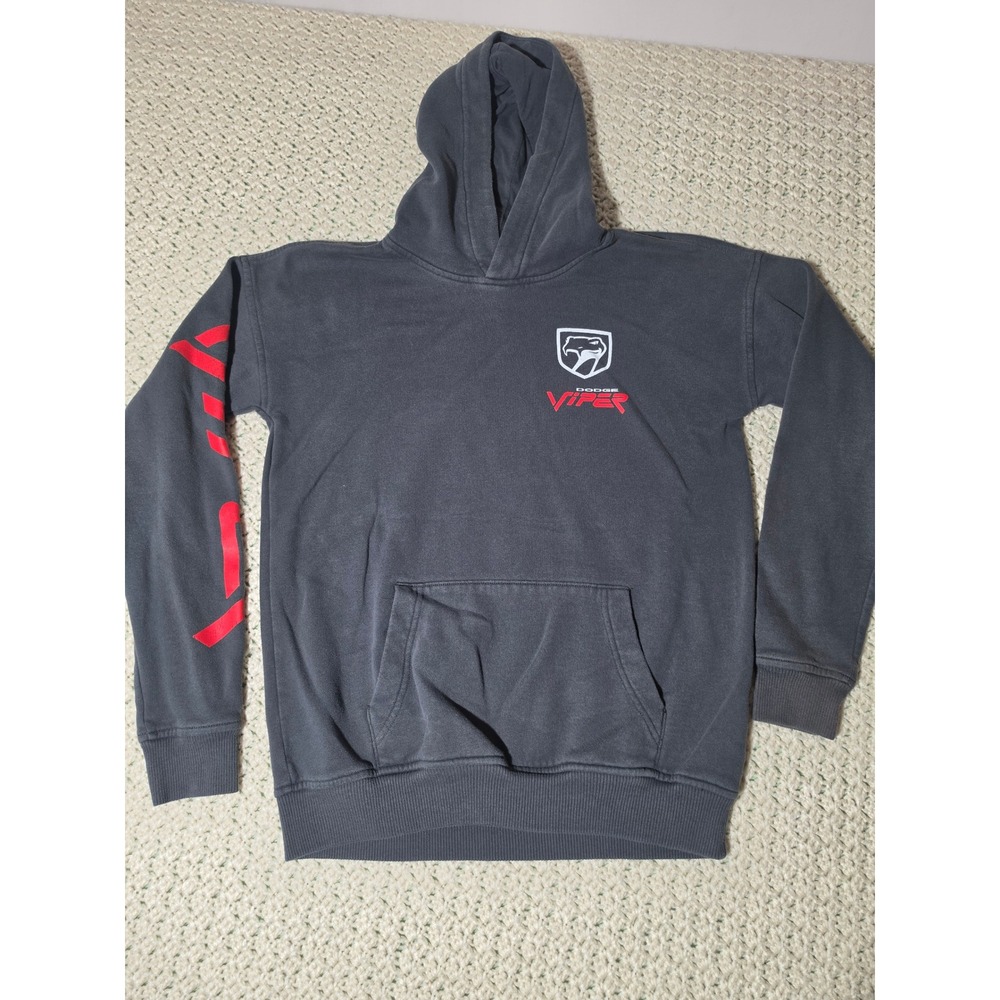 Abercrombie Kids Dodge Viper Hoodie Kids 15/16 Gray Excellent Graphic Sleeve